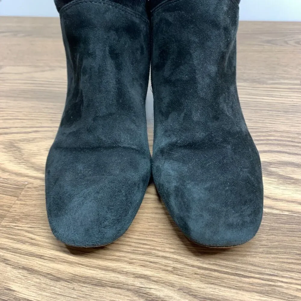 Corso‎ Como Black Suede Leather Heeled Boots Knee High Size 7M Loval Classic